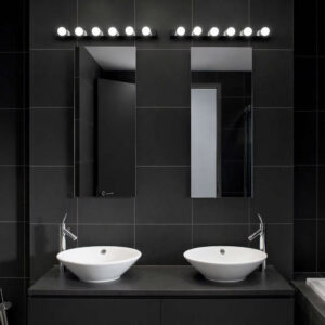 Аплик Ideal Lux Prive AP6 159508 6хE14 черен Два черни аплика Ideal Lux Prive AP6 над огледала