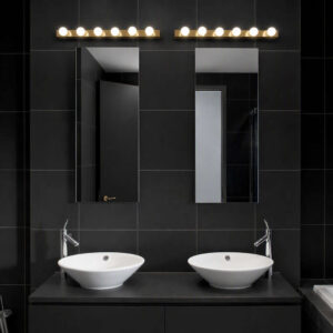 Аплик Ideal Lux Prive AP6 179681 6хE14 месингов цвят Два аплика Ideal Lux Prive AP6 в месингов цвят над огледала