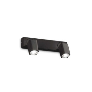 Аплик Ideal Lux Rudy AP2 Square 321509 в черен цвят на бял фон