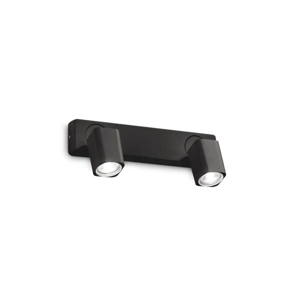 Аплик Ideal Lux Rudy AP2 Square 321509 в черен цвят на бял фон