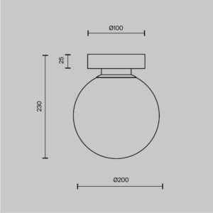 Maytoni Basic form MOD321WL-01B1 - схема с размери