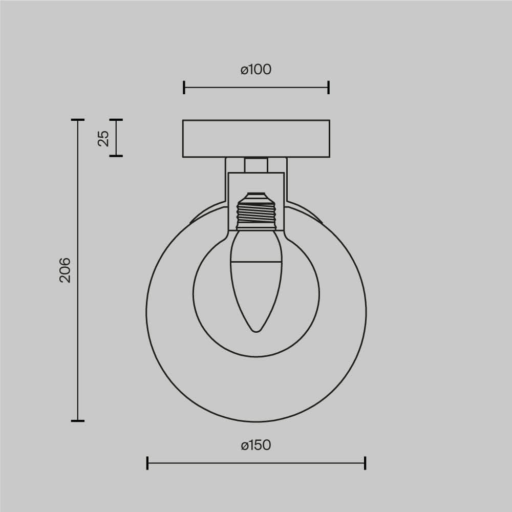 Maytoni Basic form MOD521WL-01G1 - схема с размери