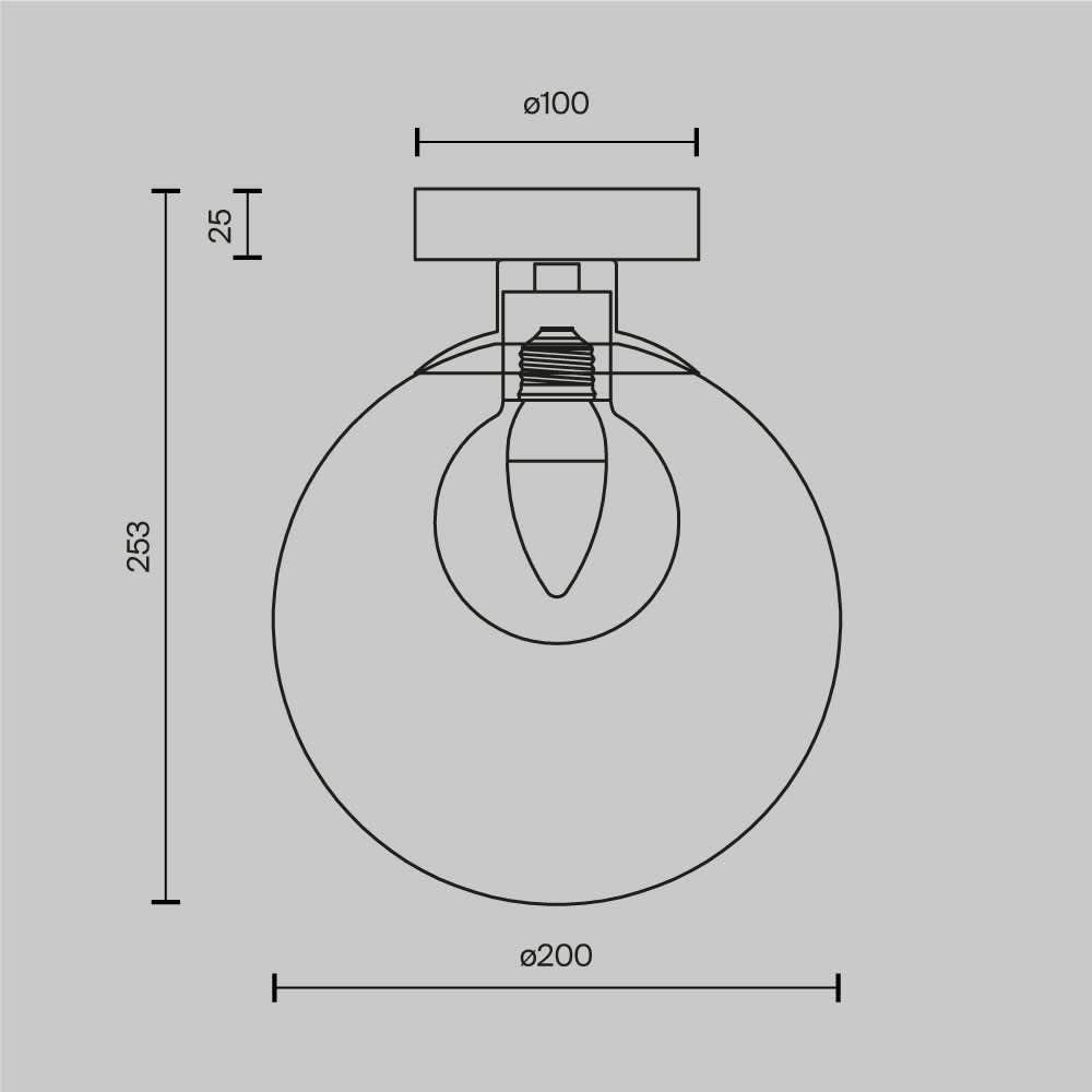 Maytoni Basic form MOD521WL-01G3 - схема с размери