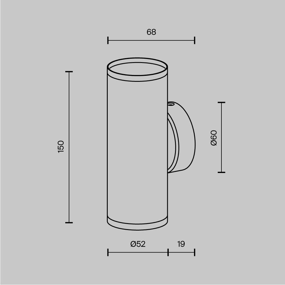 Аплик Maytoni FOCUS S C068WL-02W, схема с размери