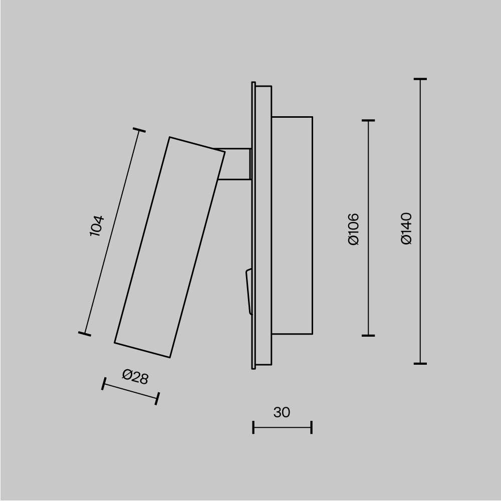 Аплик Maytoni Ios 176 C176-WL-01-6W-B, схема с размери