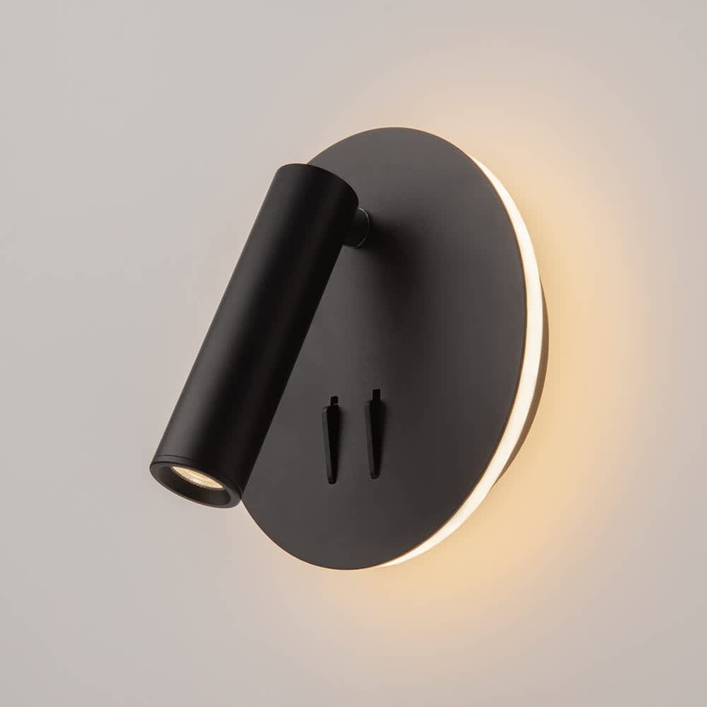 Аплик Maytoni Ios 176 C176-WL-01-6W-B, общ изглед с включена светлина