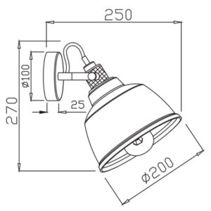 Maytoni Irving T163-01-R - схема с размери Схема с размерите на Maytoni Irving T163-01-R