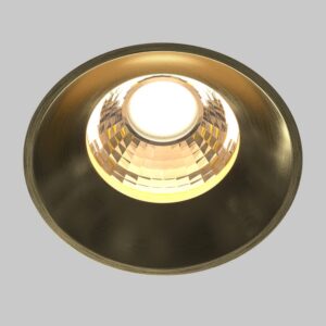Безрамкова LED луна за вграждане Maytoni Round DL058-12W3K-TRS-BS, цвят месинг, близък изглед на светлинната част