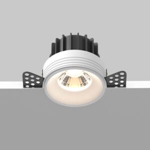 Безрамкова LED луна за вграждане Maytoni Round DL058-12W3K-TRS-W, бяла, изглед на монтажа в таван