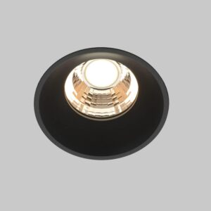 Безрамкова LED луна за вграждане Maytoni Round DL058-7W3K-TRS-B, черна, близък изглед на светлинната част