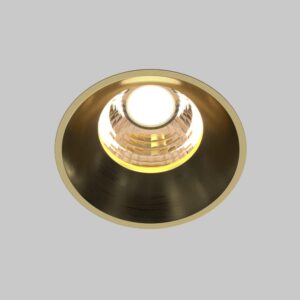 Безрамкова LED луна за вграждане Maytoni Round DL058-7W3K-TRS-BS, цвят месинг, близък изглед на светлинната част