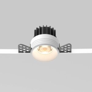 Безрамкова LED луна за вграждане Maytoni Round DL058-7W3K-TRS-W, бяла, изглед на монтажа в таван