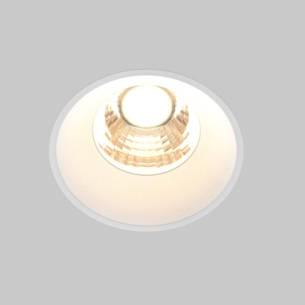 Безрамкова LED луна за вграждане Maytoni Round DL058-7W3K-TRS-W, бяла, близък изглед на светлинната част