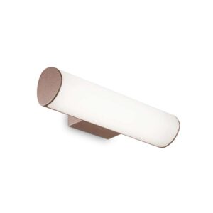 Външен аплик Ideal Lux Etere 246949 с кафяв корпус и опален цилиндричен дифузер