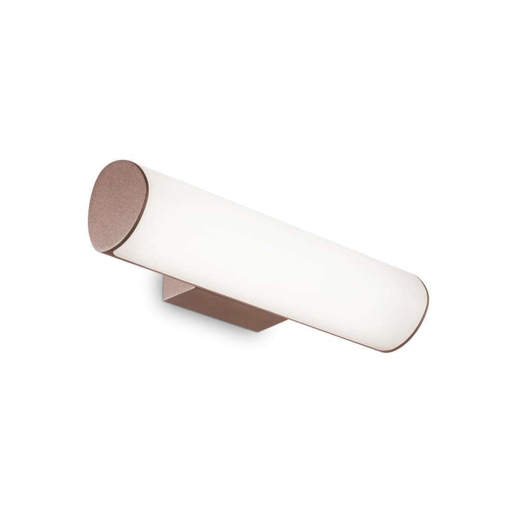 Външен аплик Ideal Lux Etere 269153 с кафяв корпус и опален цилиндричен дифузер