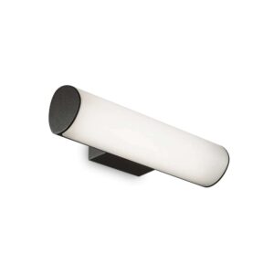 Външен аплик Ideal Lux Etere 322193 с черен корпус и опален цилиндричен дифузер