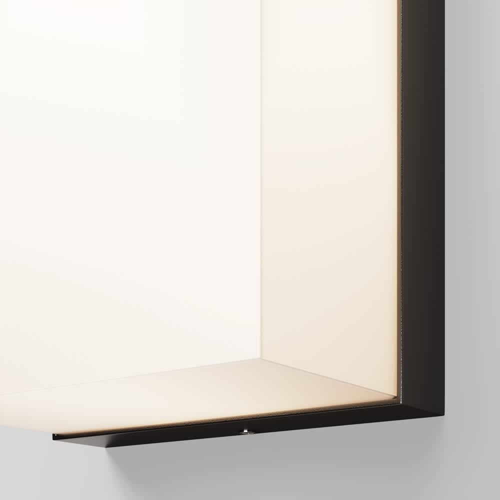 Maytoni Badd O454WL-L10GF3K - детайл на правоъгълния бял дифузер и графитния корпус