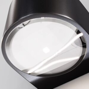 Maytoni Blow O435WL-L10GF3K - детайл на стъклената оптика и графитния корпус Maytoni Blow O435WL-L10GF3K - детайл на стъклената оптика и графитния корпус