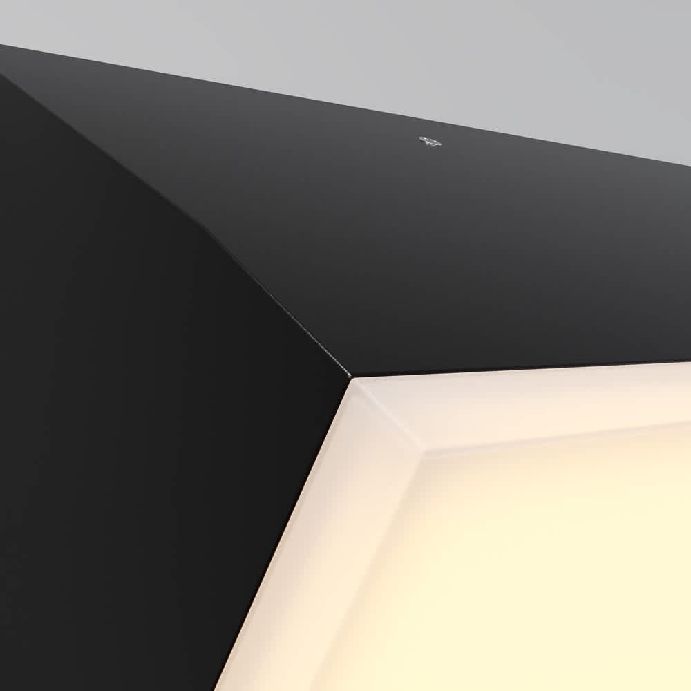 Maytoni Brick O436WL-L20GF3K - детайл на белия дифузер и графитния корпус