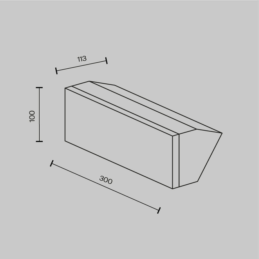 Схема с размерите на Maytoni Brick O436WL-L20GF3K