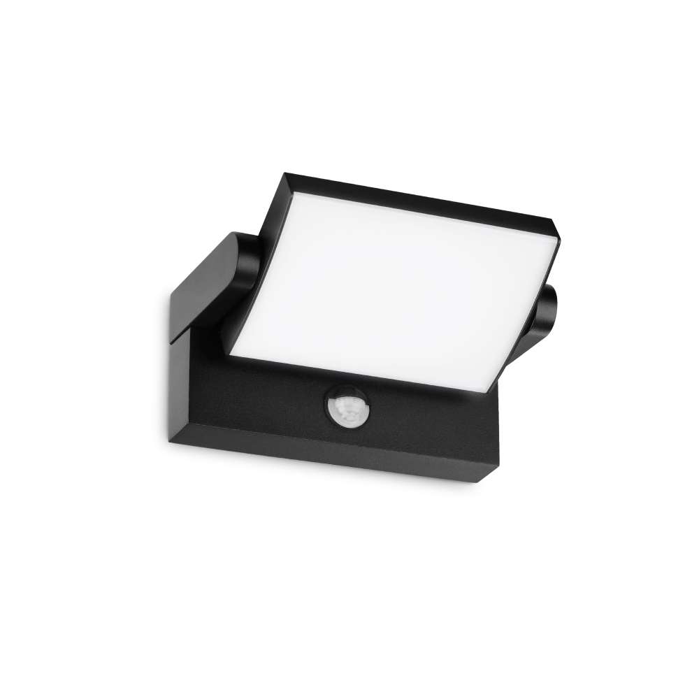 Външен аплик Ideal Lux Swipe AP Sensor 287737 с черен корпус и насочваща се глава