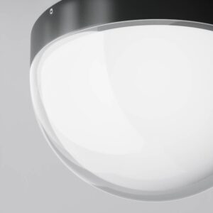 Maytoni Mon O438CL-L12GF3K - детайл на графитния корпус и прозрачния външен дифузер Maytoni Mon O438CL-L12GF3K - детайл на графитния корпус и прозрачния външен дифузер