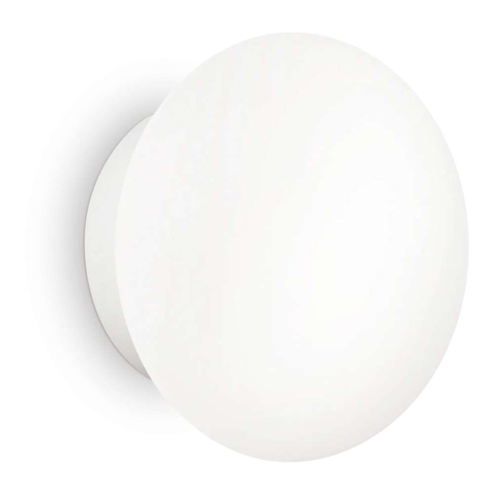 Ideal Lux Bubble AP2 158907 - бял външен аплик с кръгъл пластмасов дифузер, сниман под ъгъл