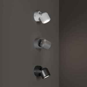 Трите цветови варианта на аплика Ideal Lux Xeno AP1 с различен наклон на главата