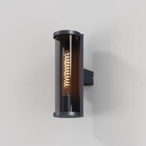 Maytoni Conf O451WL-01GF - външен аплик в цвят графит с цилиндричен опушен дифузер