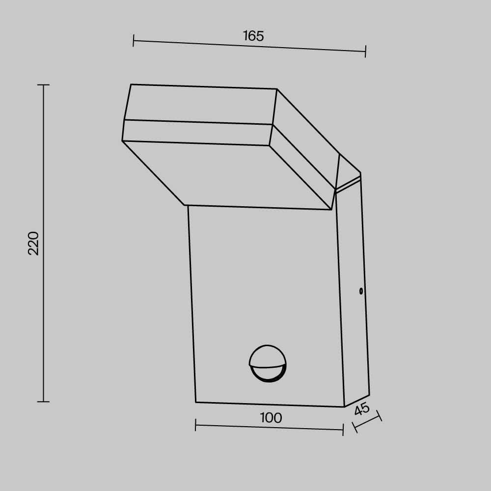 Външен аплик Maytoni Paso O009WL-L10BK, размерна схема