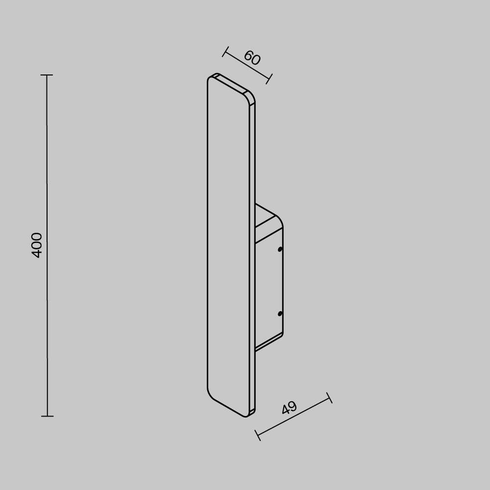Външен аплик Maytoni Plano O179WL-L8BK, размерна схема