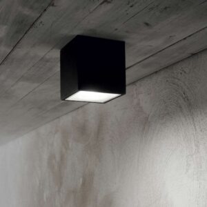 Черен плафон Ideal Lux Techo PL1 D15 Square с включена светлина на таван