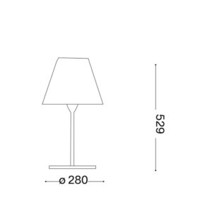 Ideal Lux Arcadia 298597 - схема с размери Диаметър 28 см и обща височина 52.9 см на Ideal Lux Arcadia TL1