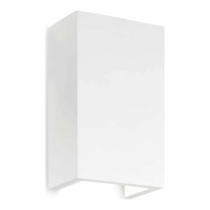 Бял гипсов аплик Ideal Lux Flash AP1 High 214689 с издължена правоъгълна предна част и отворен долен край