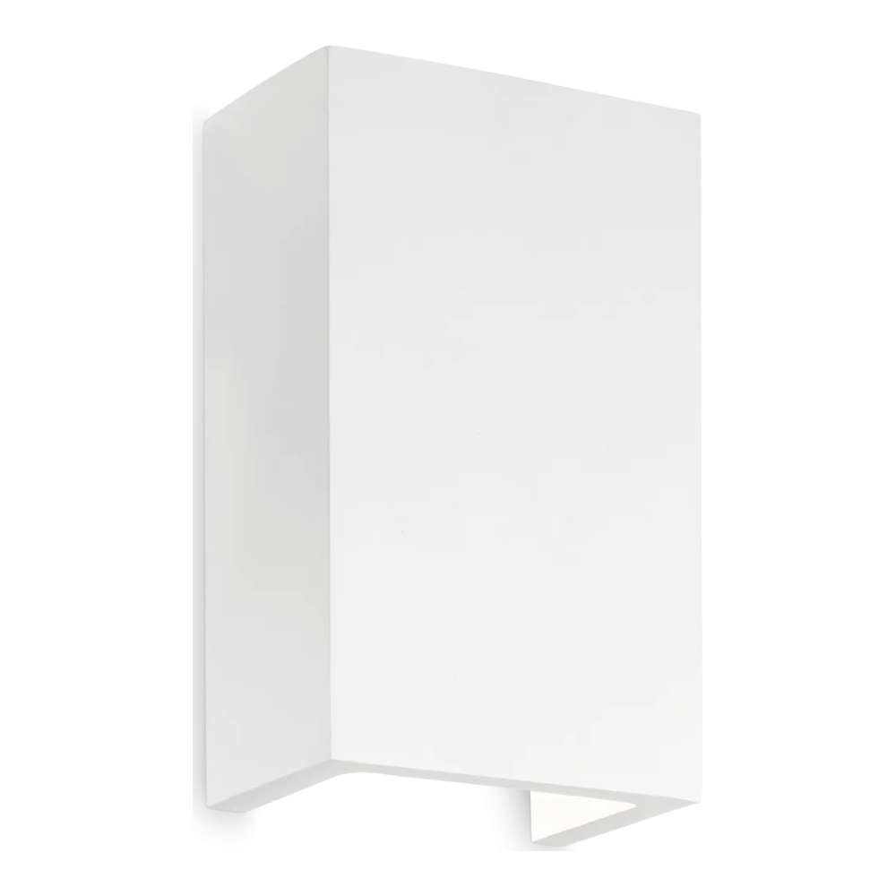 Бял гипсов аплик Ideal Lux Flash AP1 High 214689 с издължена правоъгълна предна част и отворен долен край