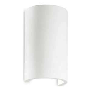 Бял гипсов аплик Ideal Lux Flash AP1 Round 214696 с цилиндрично тяло и отворен долен край