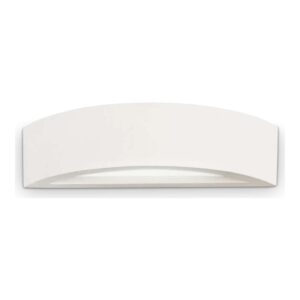 Бял гипсов аплик Ideal Lux Soda AP1 105710 с извита предна част и долен стъклен дифузер