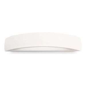 Бял гипсов аплик Ideal Lux Soda AP2 105727 с извита предна част и долен стъклен дифузер
