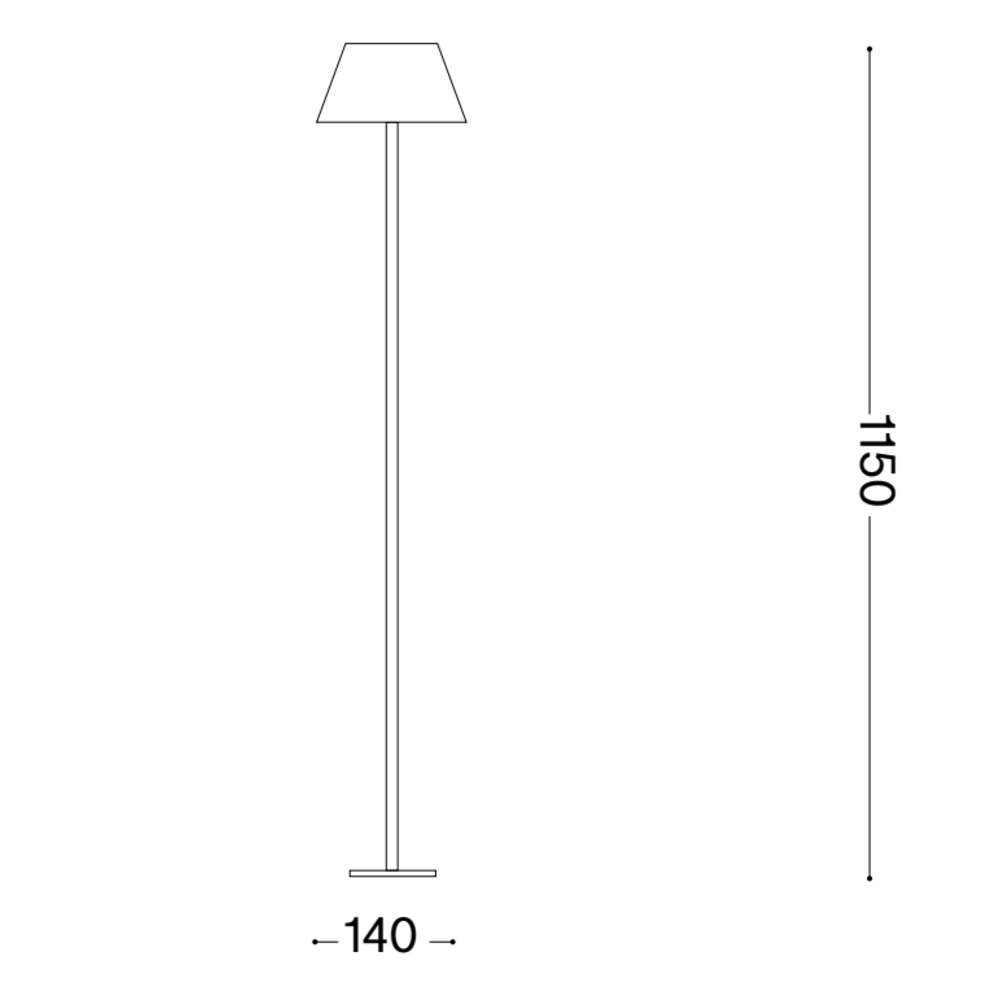 Размерна схема на Ideal Lux Pure 328508: L 140 х H 1150 х P 140 мм