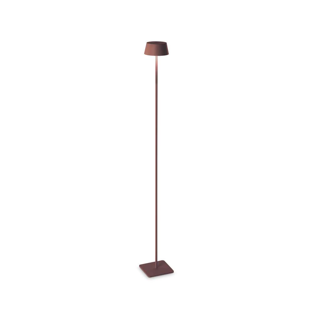 Градинска LED лампа Ideal Lux Pure PT 328508 1,5W 3000K кафява с акумулатор - изглед на бял фон