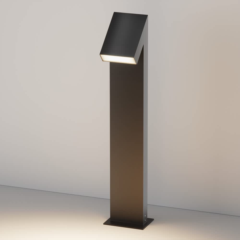 Maytoni Guss O592FL-L15GF3K - градинска LED лампа в цвят графит с наклонена горна част