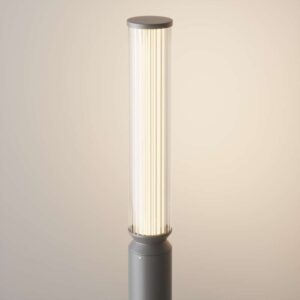 Maytoni Lit O593FL-L12GF3K - детайл на релефния двоен плафон и графитен корпус
