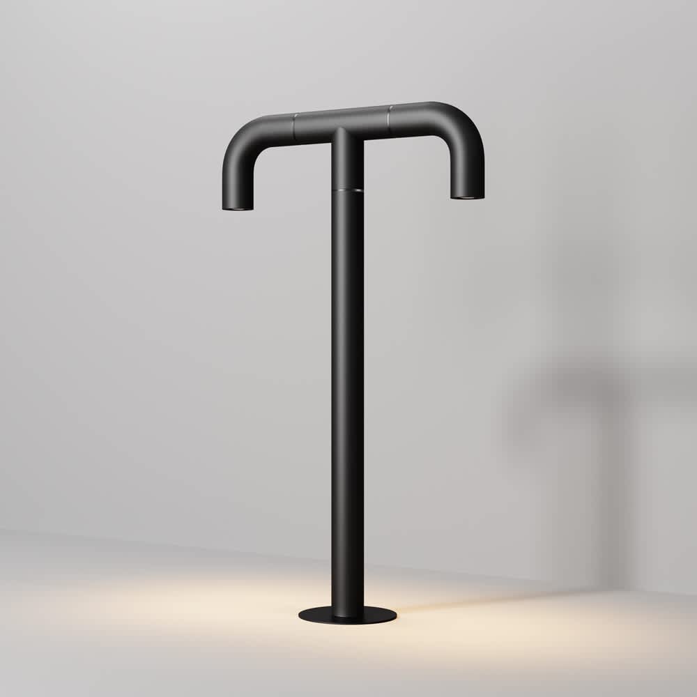 Maytoni Sleek O477FL-L4GF3K - графитна градинска лампа с два светлинни отвора