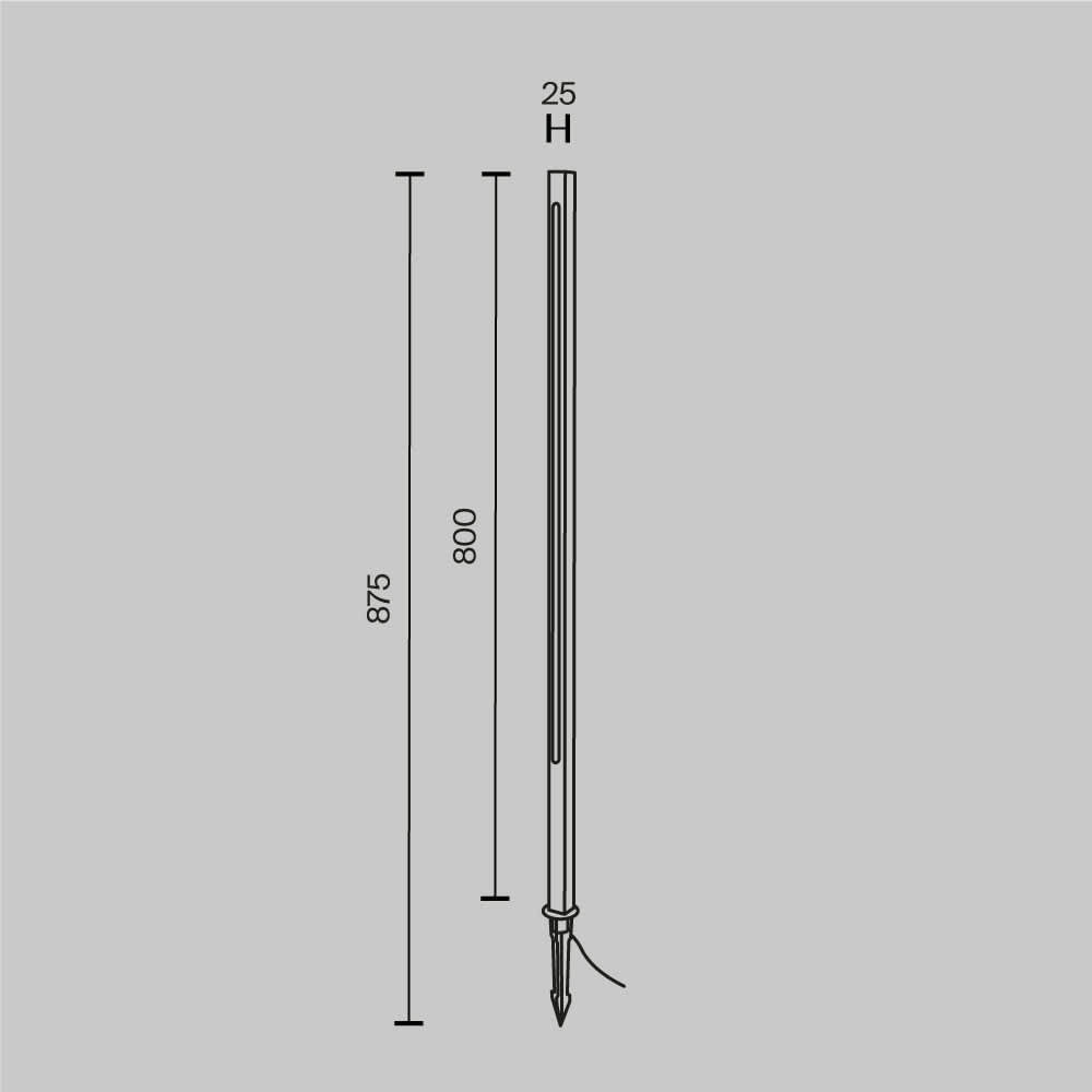 Градинска лампа Maytoni Pole O440FL-L12GF3K, размерна схема