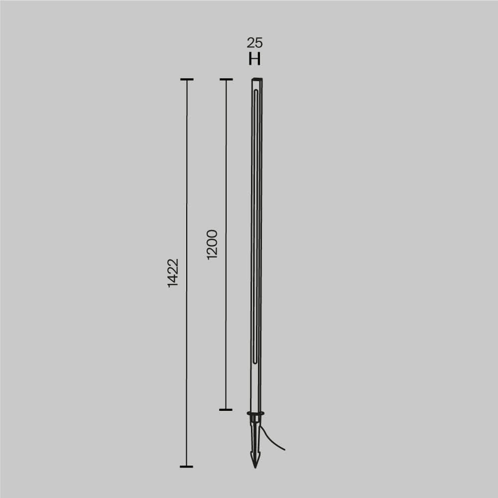Градинска лампа Maytoni Pole O440FL-L18GF3K, размерна схема