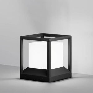 Maytoni Trim O455FL-01GF - графитна градинска лампа с бял акрилен дифузер