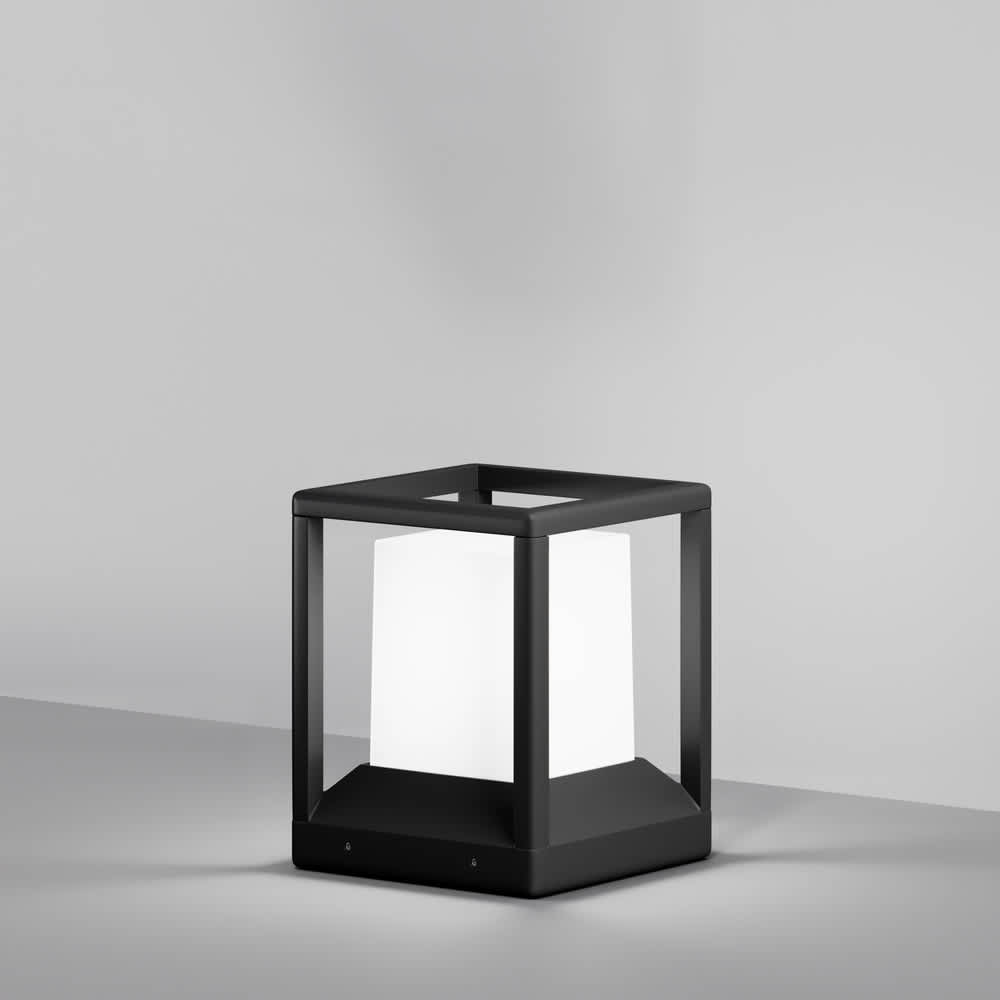 Maytoni Trim O455FL-01GF1 - графитна градинска лампа с бял акрилен дифузер