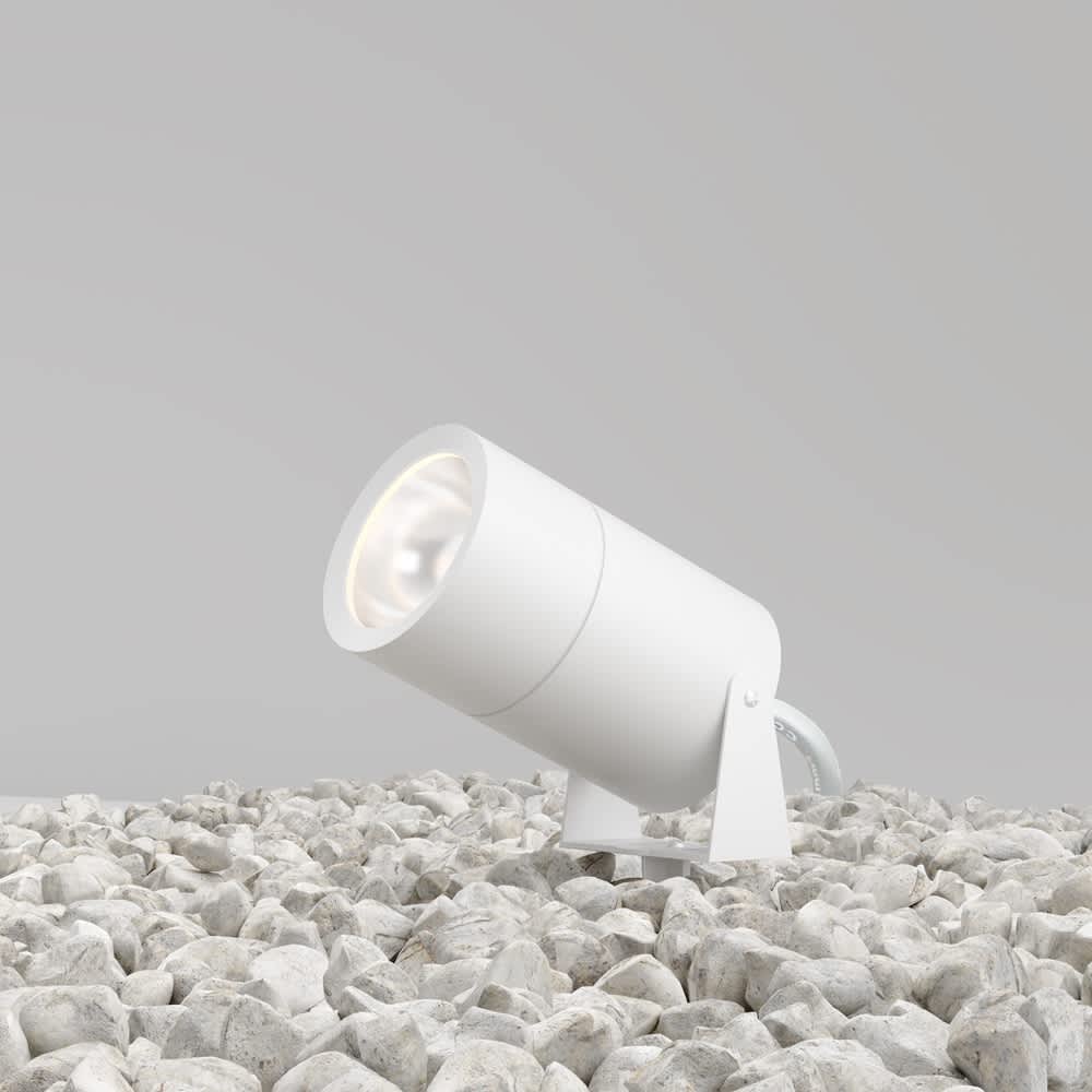 Maytoni Bern O050FL-L15W3K - бял градински LED прожектор с наклоняем корпус
