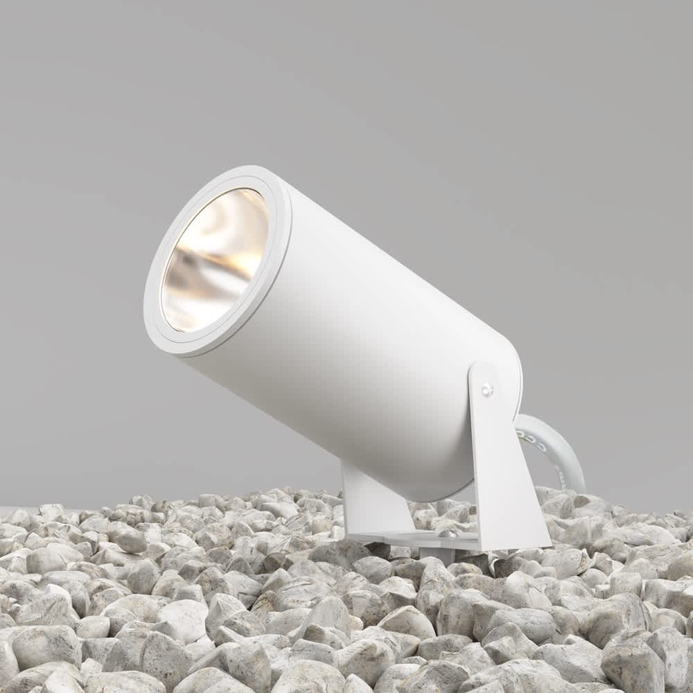 Maytoni Bern O050FL-L30W3K - бял градински LED прожектор с наклоняем корпус