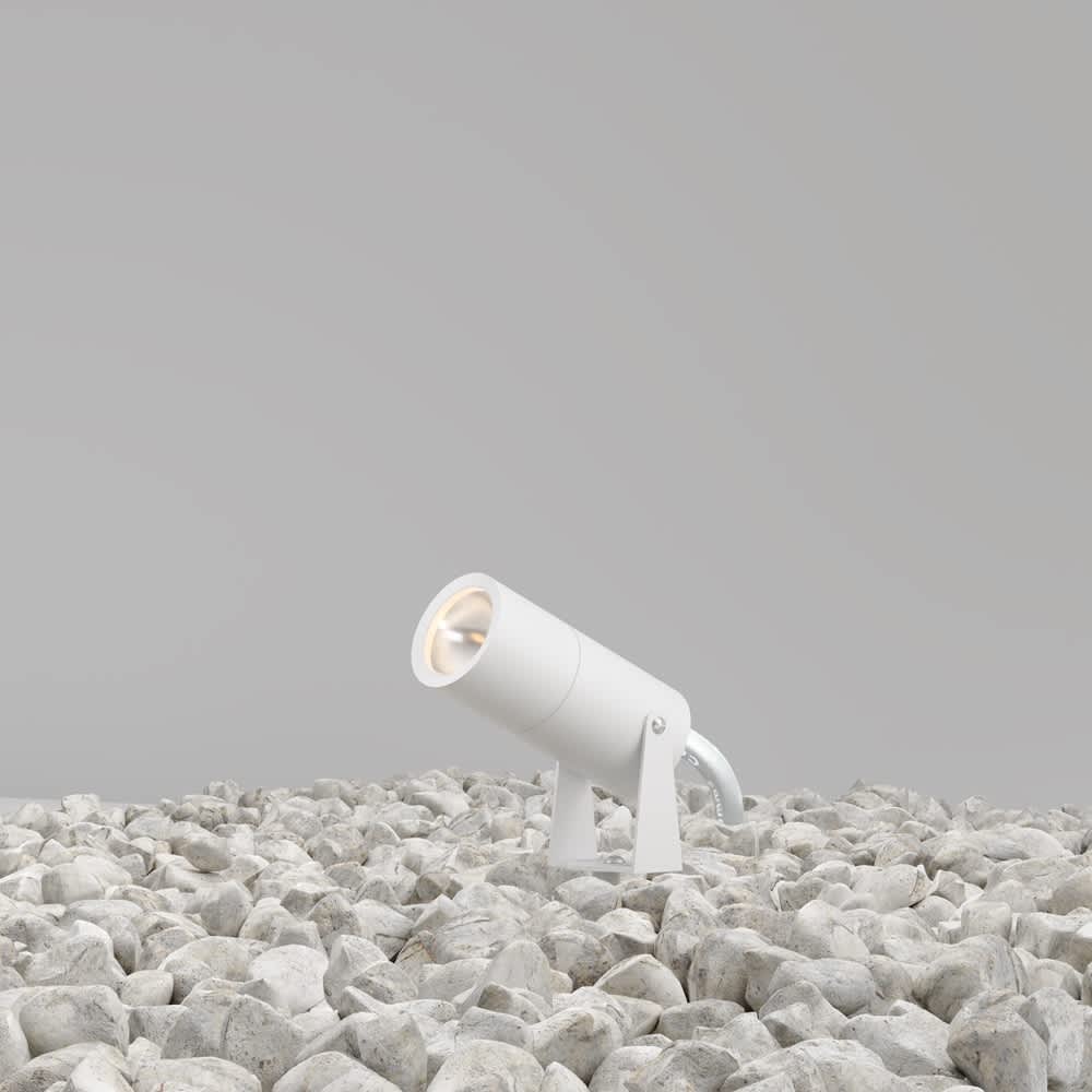 Maytoni Bern O050FL-L5W3K - бял градински LED прожектор с наклоняем корпус